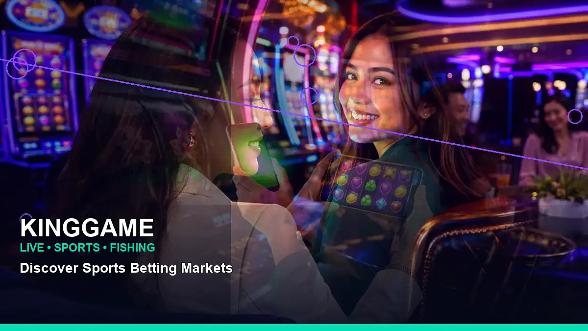 KINGGAME burst free spins slot games featuring an adult Filipina casino host with a left-diagonal composition